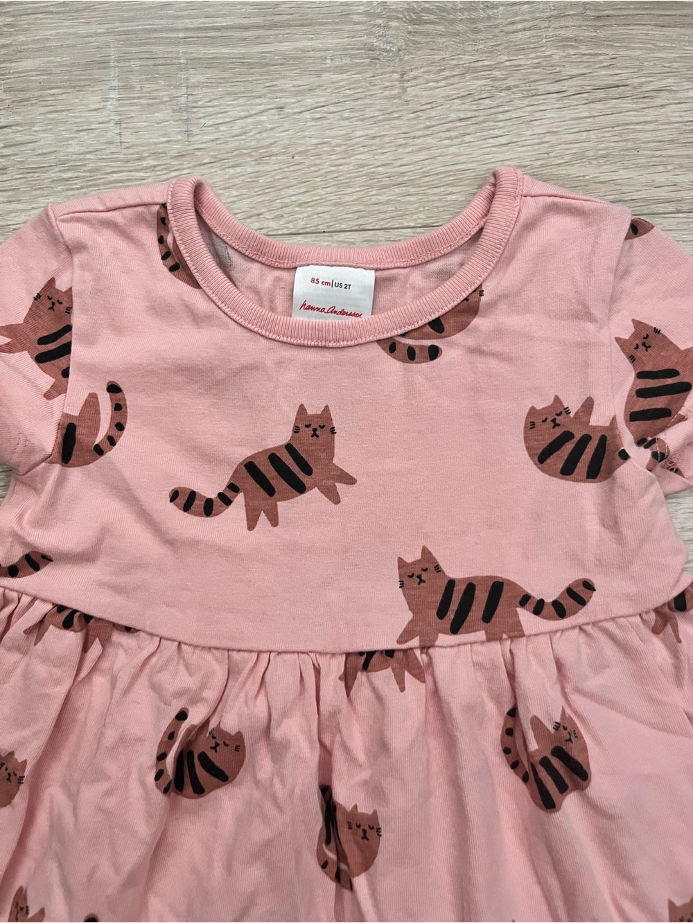 Hanna Andersson Girl’s Playground Pocket Dress Pink Cats - Size 2T - Picture 2 of 7